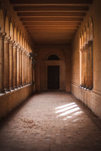 Empty corridor of historic building