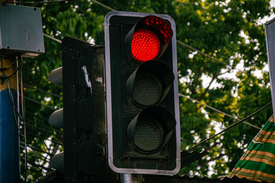 Low angle view of road signal