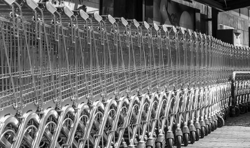 Row of shopping carts 