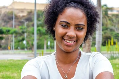 Portrait of smiling young woman