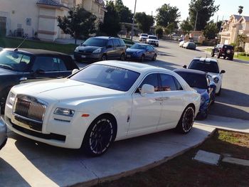 Cars parked on street