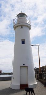 Low angle view of lighthouse against sky