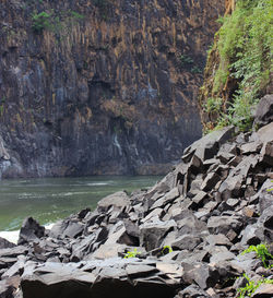 Rock formations by sea