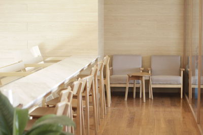 Empty chairs and tables at home