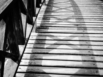 View of wooden staircase