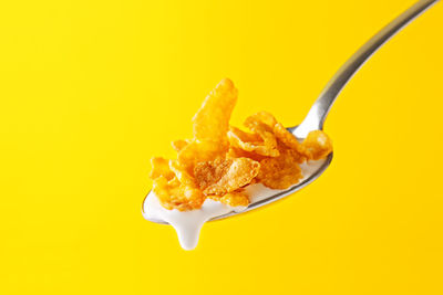 Close-up of yellow bowl