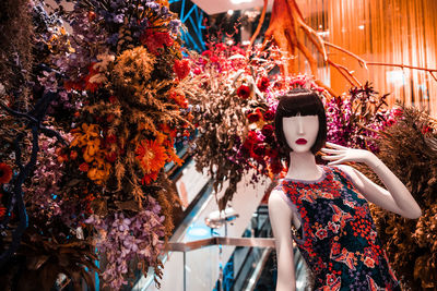 Mannequin in illuminated store