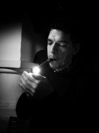 Young man looking at camera