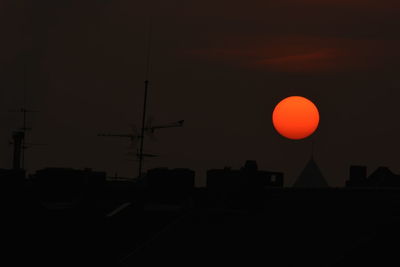 View of city at sunset