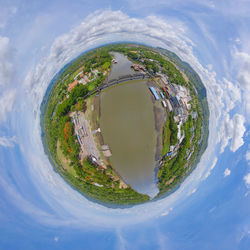 High angle view of landscape against sky