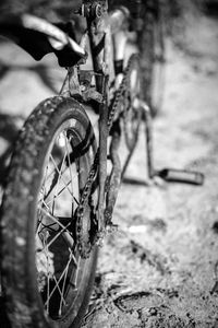 Close-up of bicycle wheel