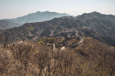 Scenic view of mountain range against sky