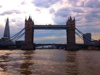 Low angle view of suspension bridge