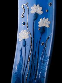 Close-up of white flowers against black background