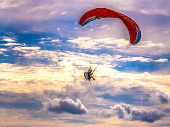 Low angle view of parachute