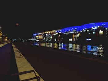 View of illuminated city at night