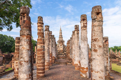 Old ruins of temple against sky