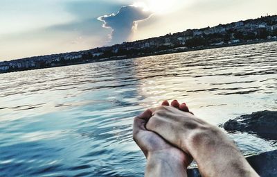 Cropped image of man in water