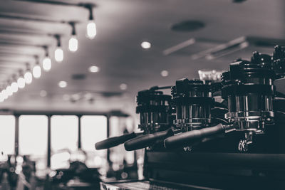Close-up of espresso maker in coffee shop
