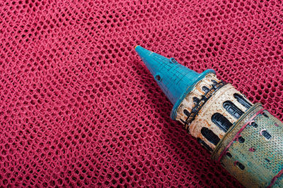 High angle view of pen on table