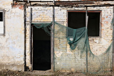 Window of old abandoned building