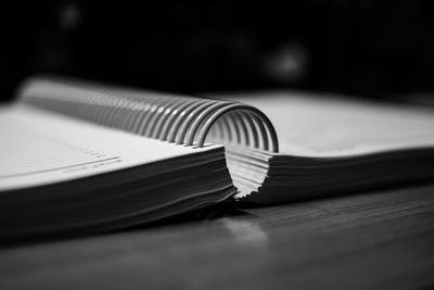 Close-up of book on table