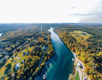 High angle view of landscape against sky