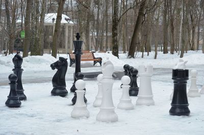 View of people in park during winter