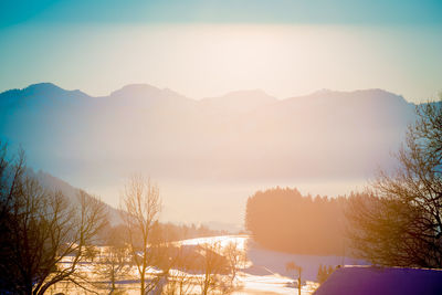 Scenic view of mountains against sky