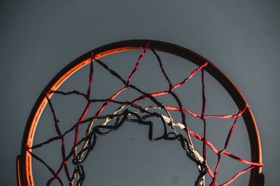 Low angle view of basketball hoop against sky