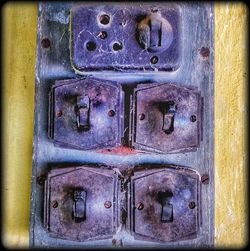 Close-up of rusty metal door