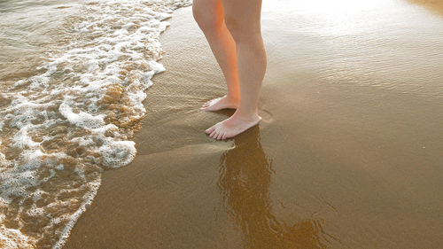 Low section of woman on beach