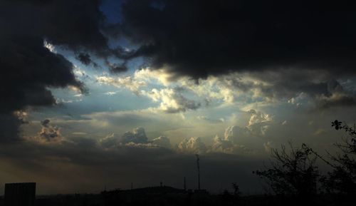 Scenic view of dramatic sky during sunset