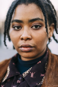 Close-up portrait of a woman