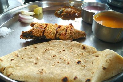 Close-up of breakfast on plate
