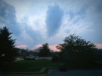 View of road against cloudy sky