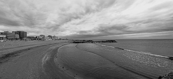 Cloudy day on the beach in misano