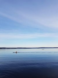 Scenic view of sea against blue sky