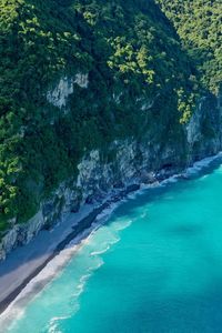 High angle view of beach