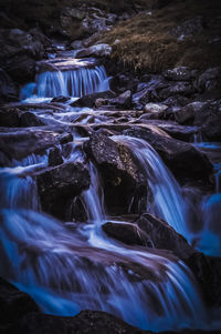 Scenic view of waterfall