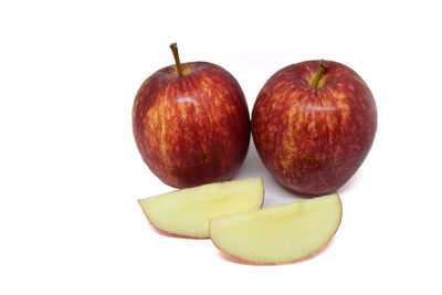 Close-up of apple against white background