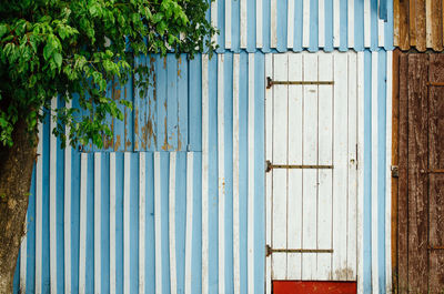 Closed door of building