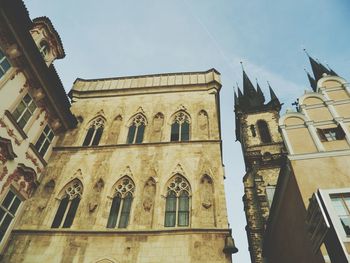 Low angle view of church of our lady before tyn