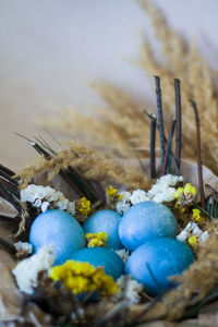 Close-up of easter eggs