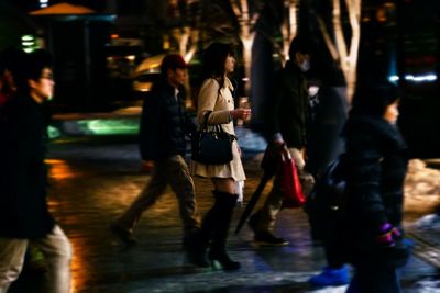 Man standing at night