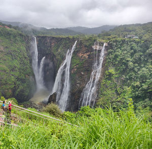 Scenic view of waterfall