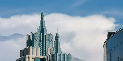 Low angle view of buildings against sky