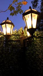 Low angle view of lamp post