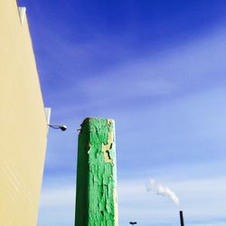 Low angle view of built structure against blue sky