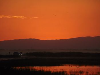 View of landscape at sunset
